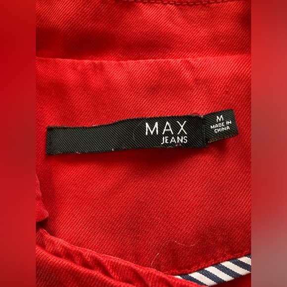 Max Jeans Red Moto Jacket. Size Medium. - Picture 5 of 14